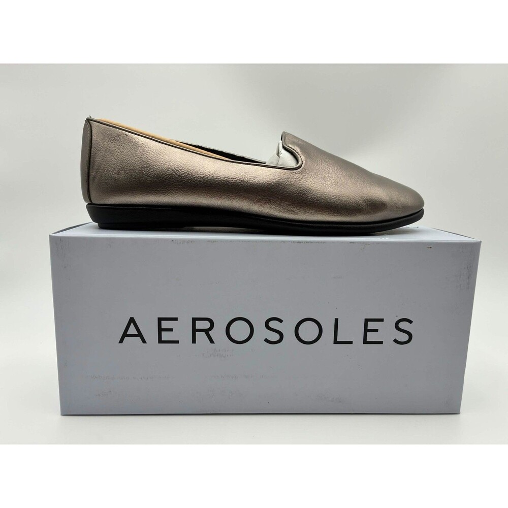 Aerosoles Betunia Graphite PU Leather Loafers Flats Women’s Size 10W